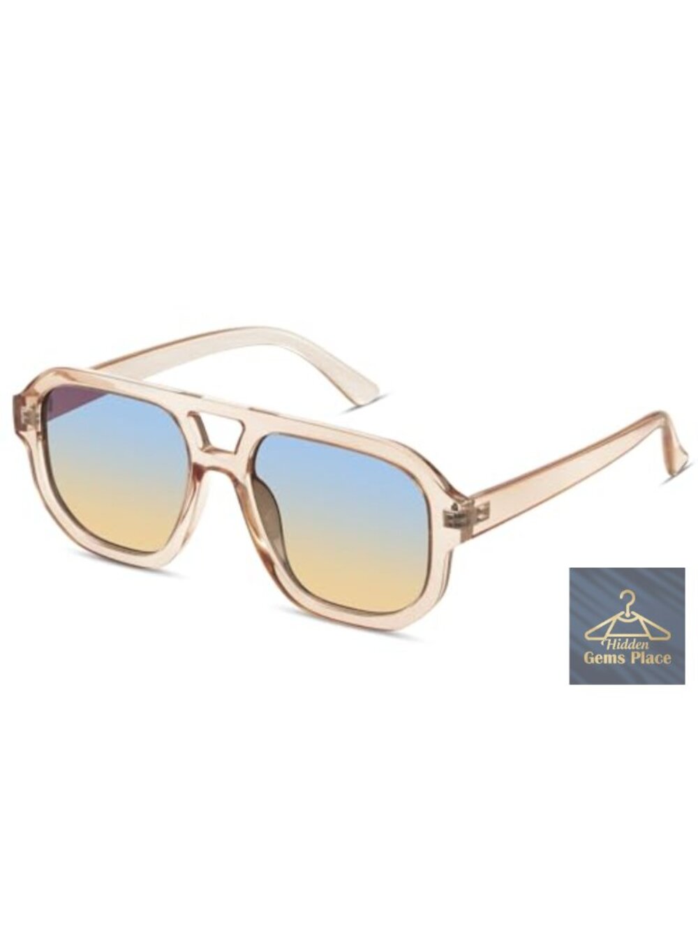 Polarized Square Aviator Sunglasses Retro Modern Oversized UV Protection